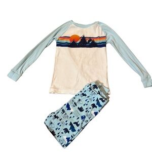 Kids Mountain Pajama Set - Blue and White